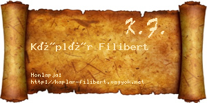 Káplár Filibert névjegykártya